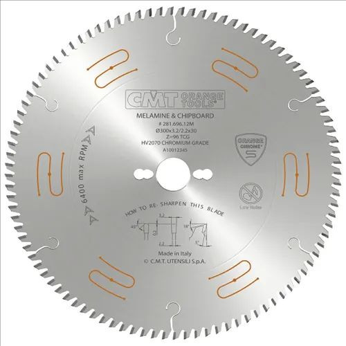 CMT Chrome HM körfűrészlap, csökkentett zajszint, trapézfogazás, D300/Z72