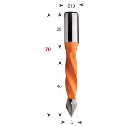 CMT 375 tiplifúró HM, S10, 40 mm élhosszal