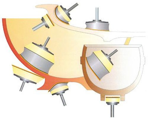 Ø50 mm száras csiszolófej íves felületre
