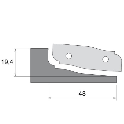 Cserélhető vídialapka B típus 160*20*30 mm betétmarófejhez - Alsó-bottom