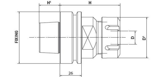 ISO30 befogószár CNC géphez (DIN69871) - B30PDX20N