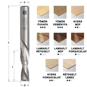   Spirális maró HWM Z2 negatív, SB51 sorozat (régi 192), D3-12mm