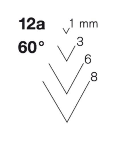Pfeil 12a' 60° kanalas véső 1-8 mm - 1