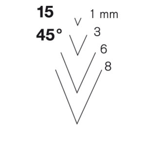 Pfeil 15' 45° kecskeláb véső  1-8 mm - 3