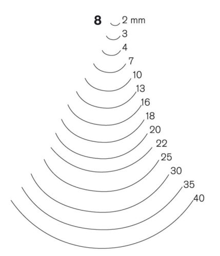 Pfeil 8' faszobrász hohlker véső  2-40 mm - 16