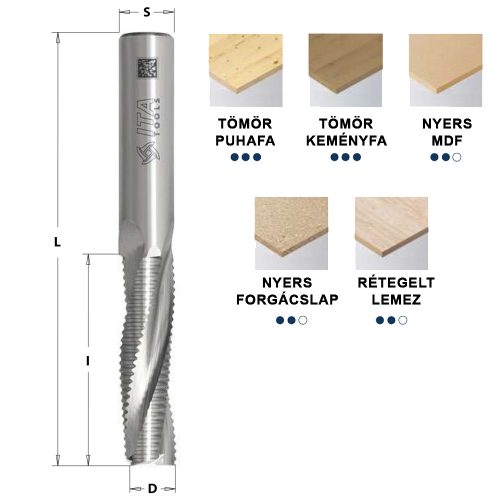 Spirális maró HWM Z3 forgácstörős pozitív (régi 195 sorozat), D8x32